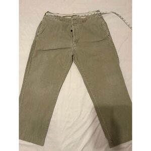 American Eagle Mens Corduroy Pants Khaki Tan Straight Leg Button Fly 36x32